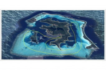 BL12:ボラボラ島・半周 ヘリコプター上空遊覧(10分)ツアー